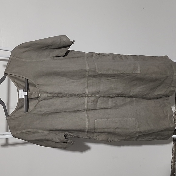 NWOT J. Jill 100% Linen Midi Ladenlook Pocket Dress - Picture 1 of 5